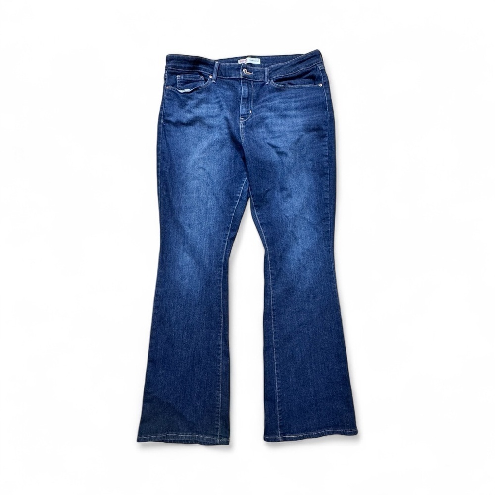 Signature Levi Strauss Women’s Mid-Rise Bootcut Jeans W33 L30 Blue Stretch Denim